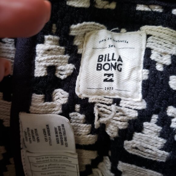 EUC BILLABONG vintage woven cotton black/white colorway backpack bag (OS) main image 10